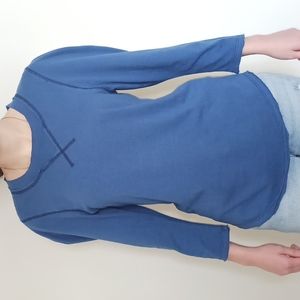 Free People What's Up Baby Waffle T-Shirt in Blue!